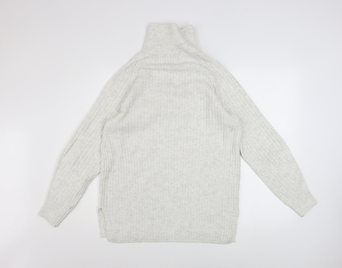 Marks and Spencer Women’s Ivory Cable Knit High Neck Half Zip Jumper Size S