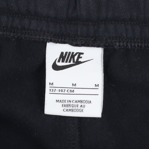 Nike Boys Black Jogger Cargo Trousers M 10-11 Years Cotton Fleece