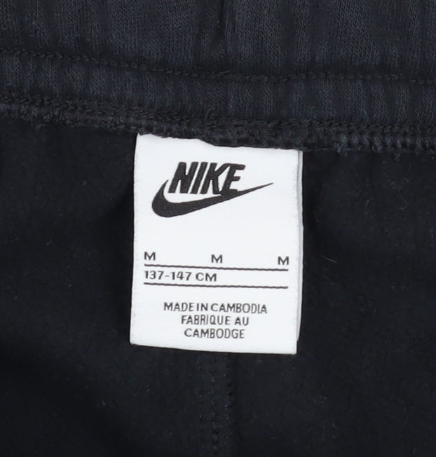 Nike Boys Black Jogger Cargo Trousers M 10-11 Years Cotton Fleece