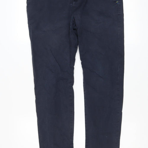 Larsson & Co Men's Navy Blue Slim Chino Trousers Size 32R