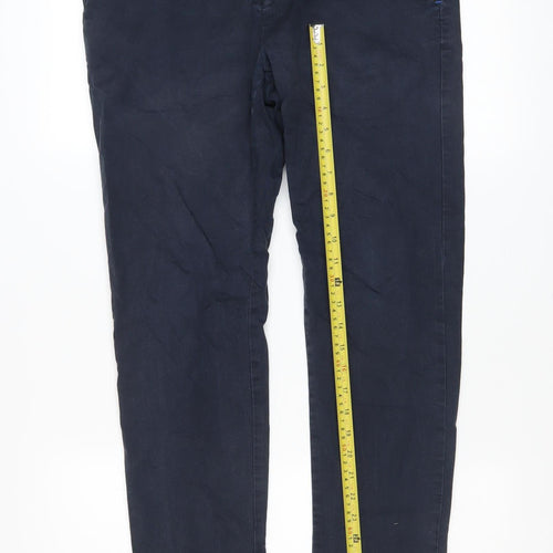 Larsson & Co Men's Navy Blue Slim Chino Trousers Size 32R