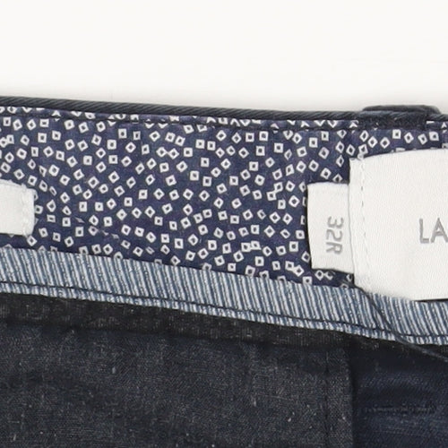 Larsson & Co Men's Navy Blue Slim Chino Trousers Size 32R