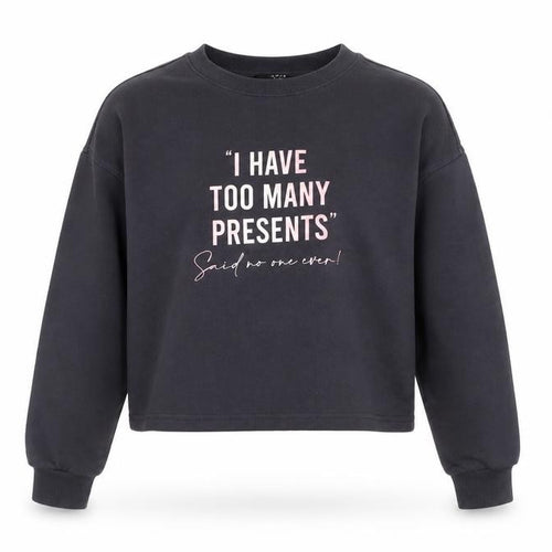 New Look Girls Black Pullover Sweatshirt 10-11 Years Funny Quote Print