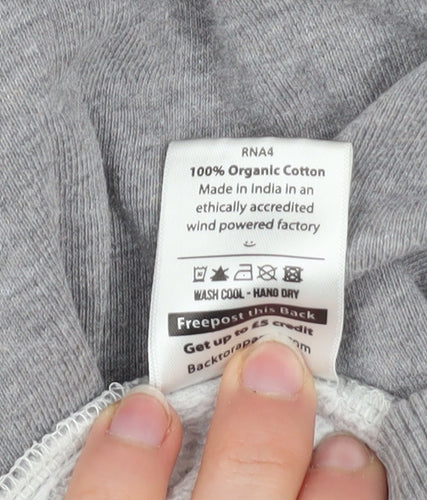 Rapanui Women's Grey Choose Love Organic Cotton Pullover Sweatshirt S