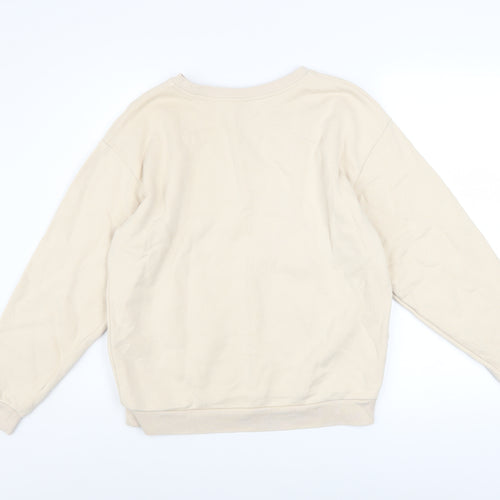 Slazenger Womens Beige Sweatshirt Size 8 Crew Neck Pullover