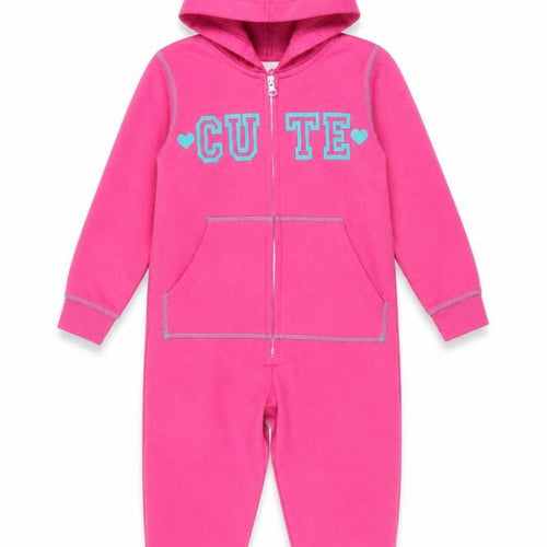 Love Me Girls Pink Hooded Zip One Piece Nightwear 5-6 Years
