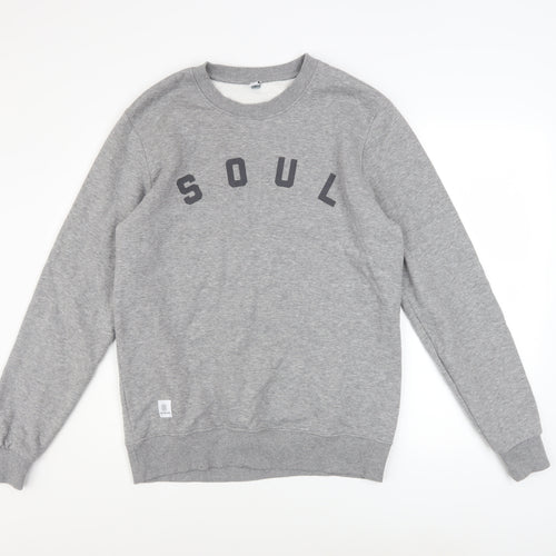 Soul Survivor Men's Grey Large Pullover Sweatshirt with Logo Print