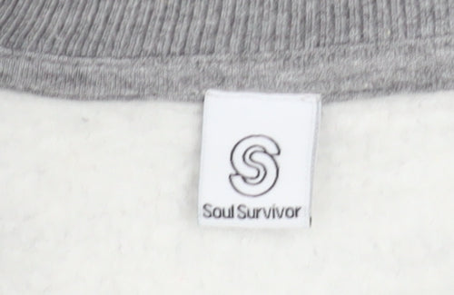 Soul Survivor Men's Grey Large Pullover Sweatshirt with Logo Print