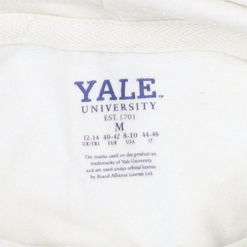 Yale University Women's Ivory Pullover Hoodie M Graphic Print