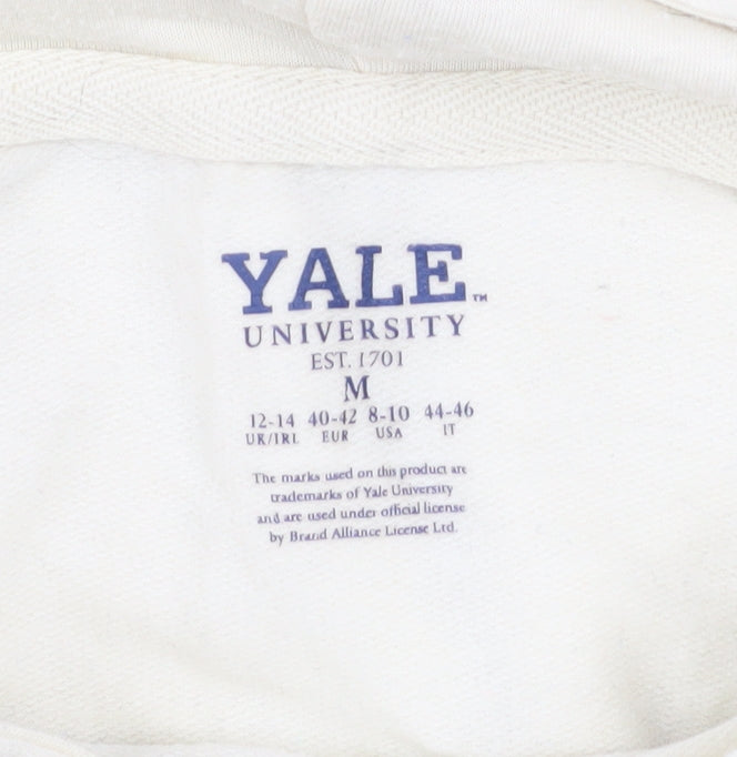 Yale University Women's Ivory Pullover Hoodie M Graphic Print