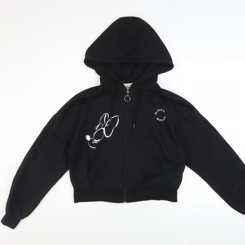 Disney Women’s Black Minnie Mouse Full Zip Hoodie XS 6/8