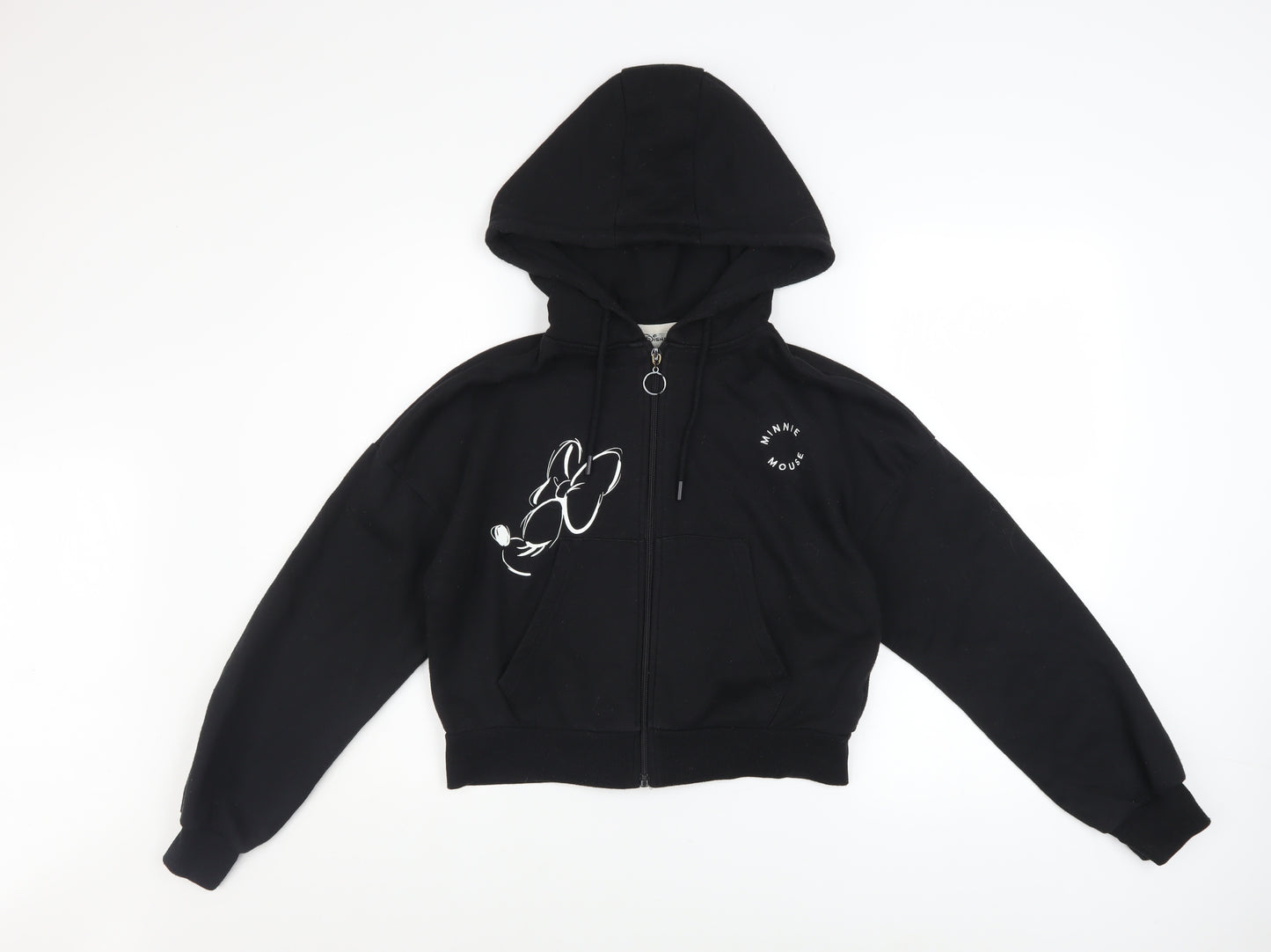Disney Women’s Black Minnie Mouse Full Zip Hoodie XS 6/8