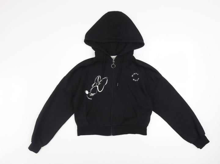 Disney Women’s Black Minnie Mouse Full Zip Hoodie XS 6/8