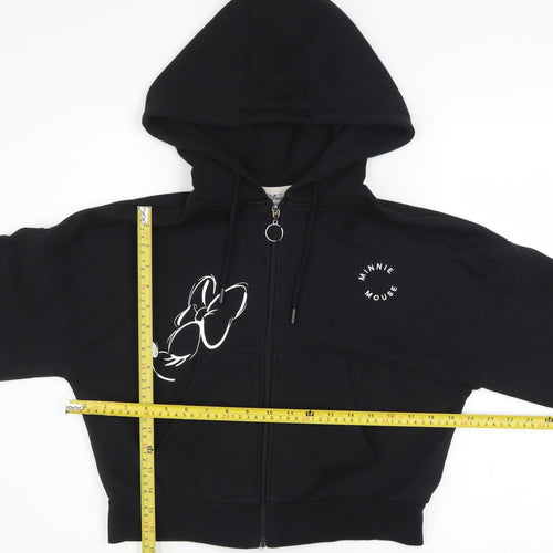 Disney Women’s Black Minnie Mouse Full Zip Hoodie XS 6/8