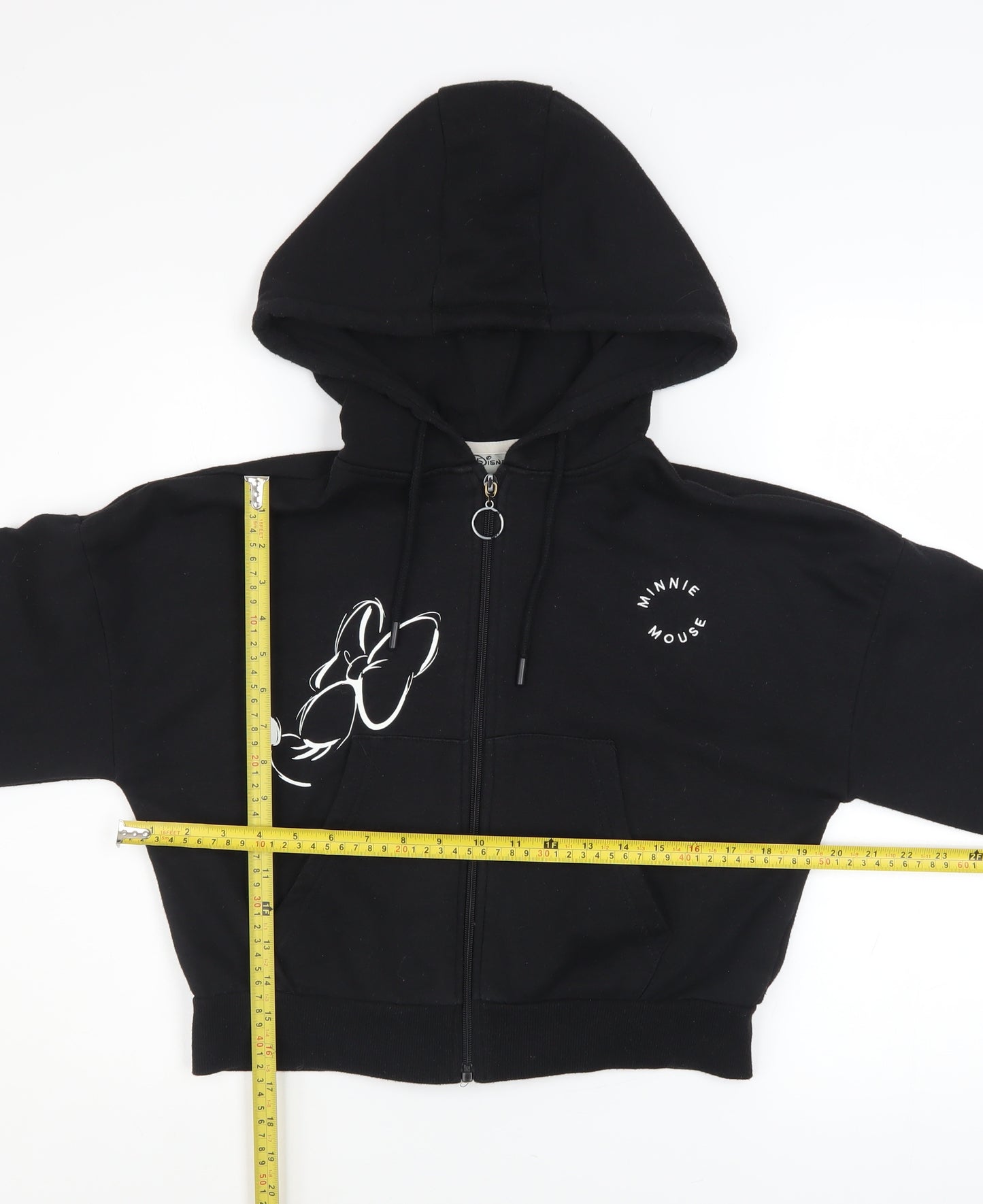 Disney Women’s Black Minnie Mouse Full Zip Hoodie XS 6/8