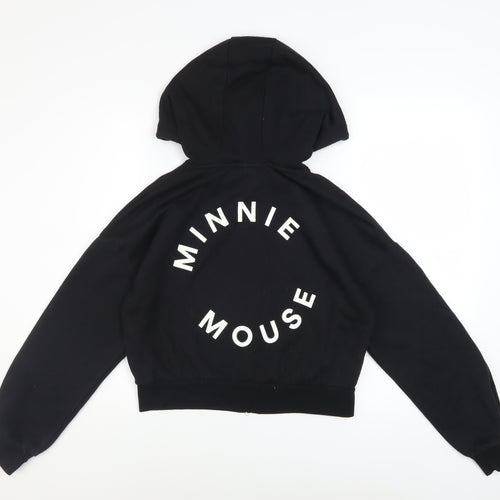 Disney Women’s Black Minnie Mouse Full Zip Hoodie XS 6/8