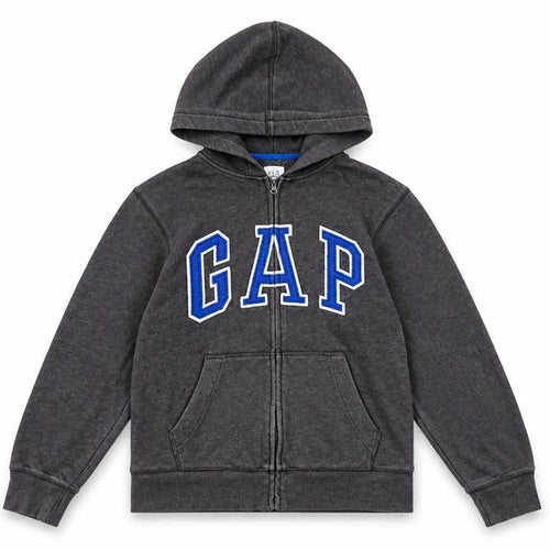 GAP Kids Boys Grey Full Zip Hoodie Size 12-13 Years Cotton Blend Fleece
