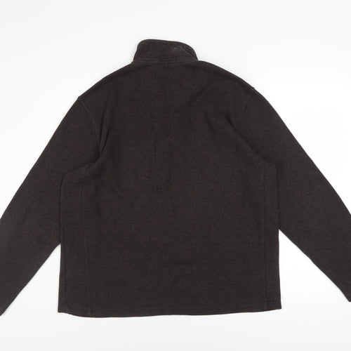 TU Men's Brown 1/4 Zip Fleece Sweatshirt Size L