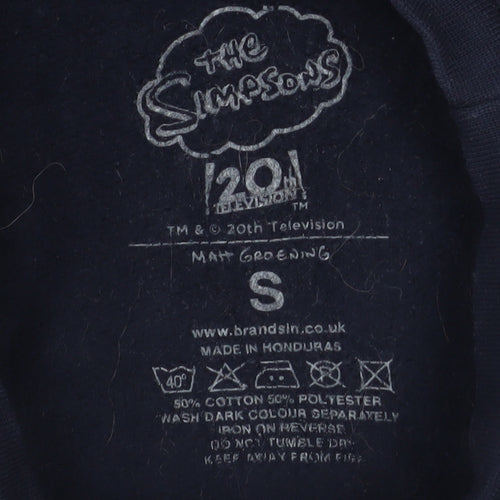The Simpsons Men’s Blue Krusty Burger Graphic Sweatshirt Size S