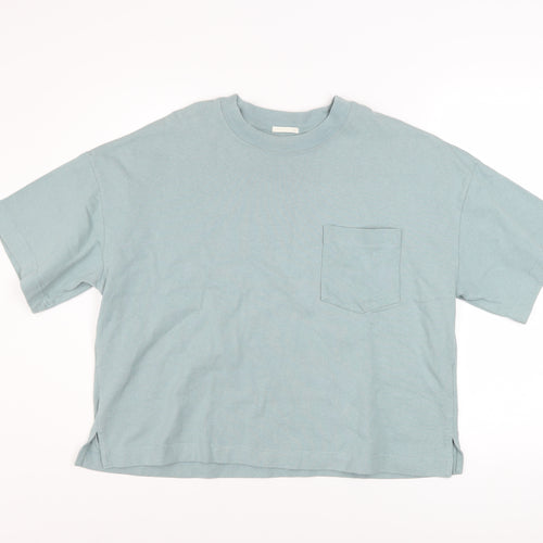 GU Women Blue XL Basic Cotton Short Sleeve T-Shirt