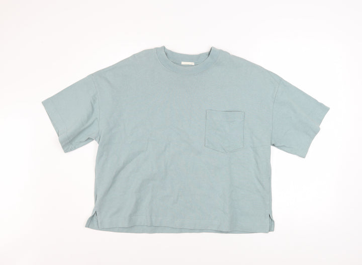 GU Women Blue XL Basic Cotton Short Sleeve T-Shirt