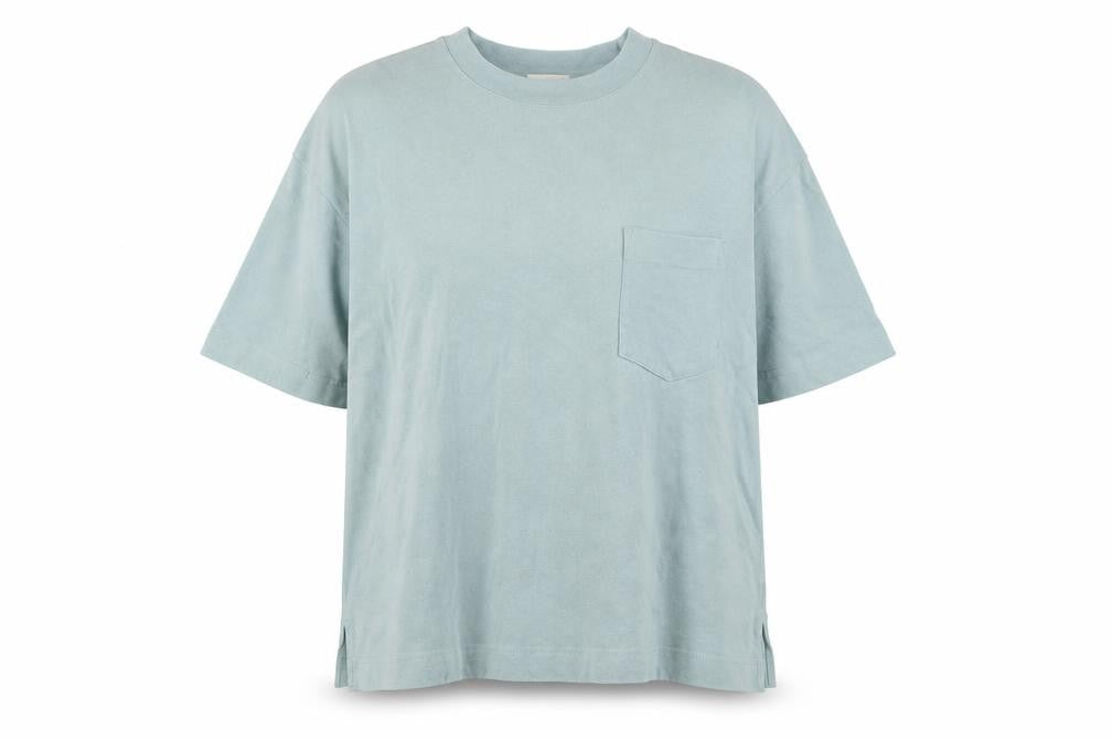 Front view of GU Women Blue XL Basic Cotton Short Sleeve T-Shirt
