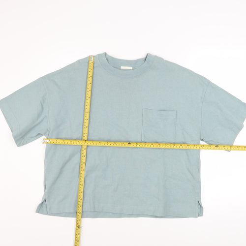 GU Women Blue XL Basic Cotton Short Sleeve T-Shirt
