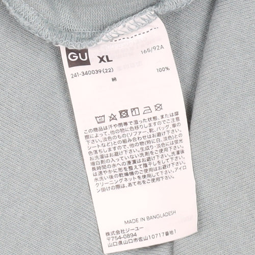 GU Women Blue XL Basic Cotton Short Sleeve T-Shirt