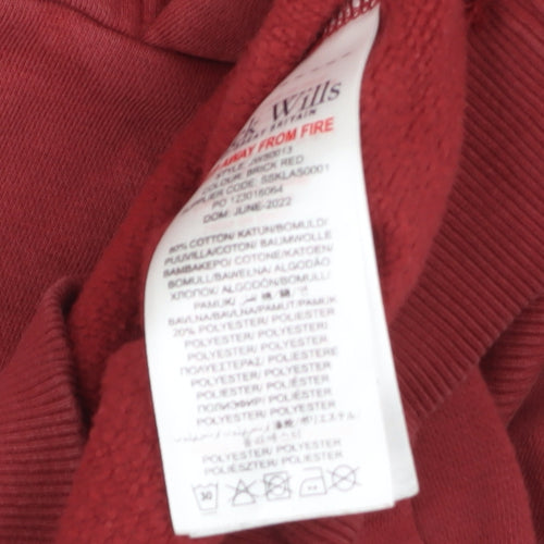 Jack Wills Boys Red Pullover Hoodie 7-8 Years Hooded Sweatshirt