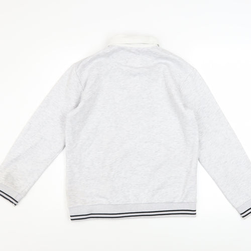 River Island Girls Grey Fleece Collared Henley Sweatshirt 11-12 Years