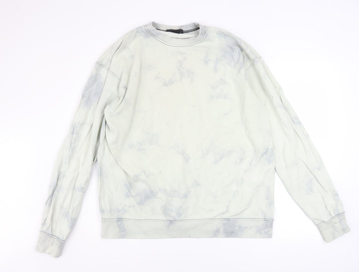 Marks and Spencer Womens Grey Tie Dye Cotton Pullover Sweatshirt UK 10