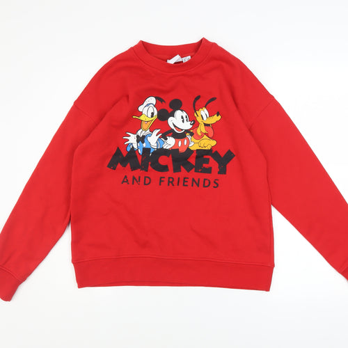 Disney Women’s Red Mickey & Friends Pullover Sweatshirt XS