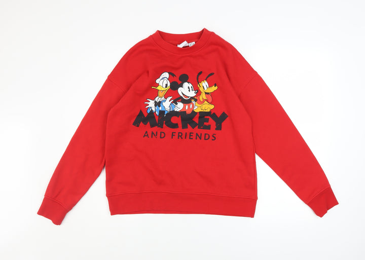 Disney Women’s Red Mickey & Friends Pullover Sweatshirt XS