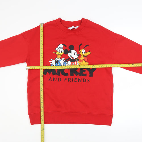 Disney Women’s Red Mickey & Friends Pullover Sweatshirt XS