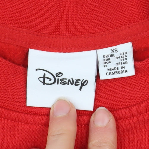 Disney Women’s Red Mickey & Friends Pullover Sweatshirt XS