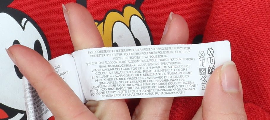 Disney Women’s Red Mickey & Friends Pullover Sweatshirt XS