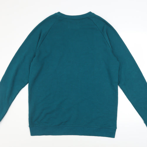 Bershka Men's Blue Graphic 'THE END' Sweatshirt L Regular Fit