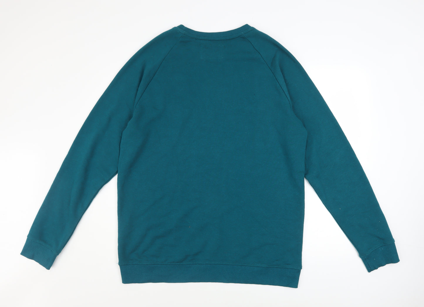 Bershka Men's Blue Graphic 'THE END' Sweatshirt L Regular Fit