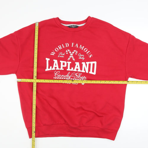 George Women Red Lapland Candy Shop Christmas Sweatshirt Size S 8-10