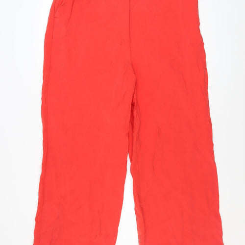 Dunnes Stores Women's Red Wide-Leg Modal Blend Trousers Size 16