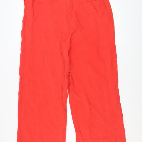 Dunnes Stores Women's Red Wide-Leg Modal Blend Trousers Size 16