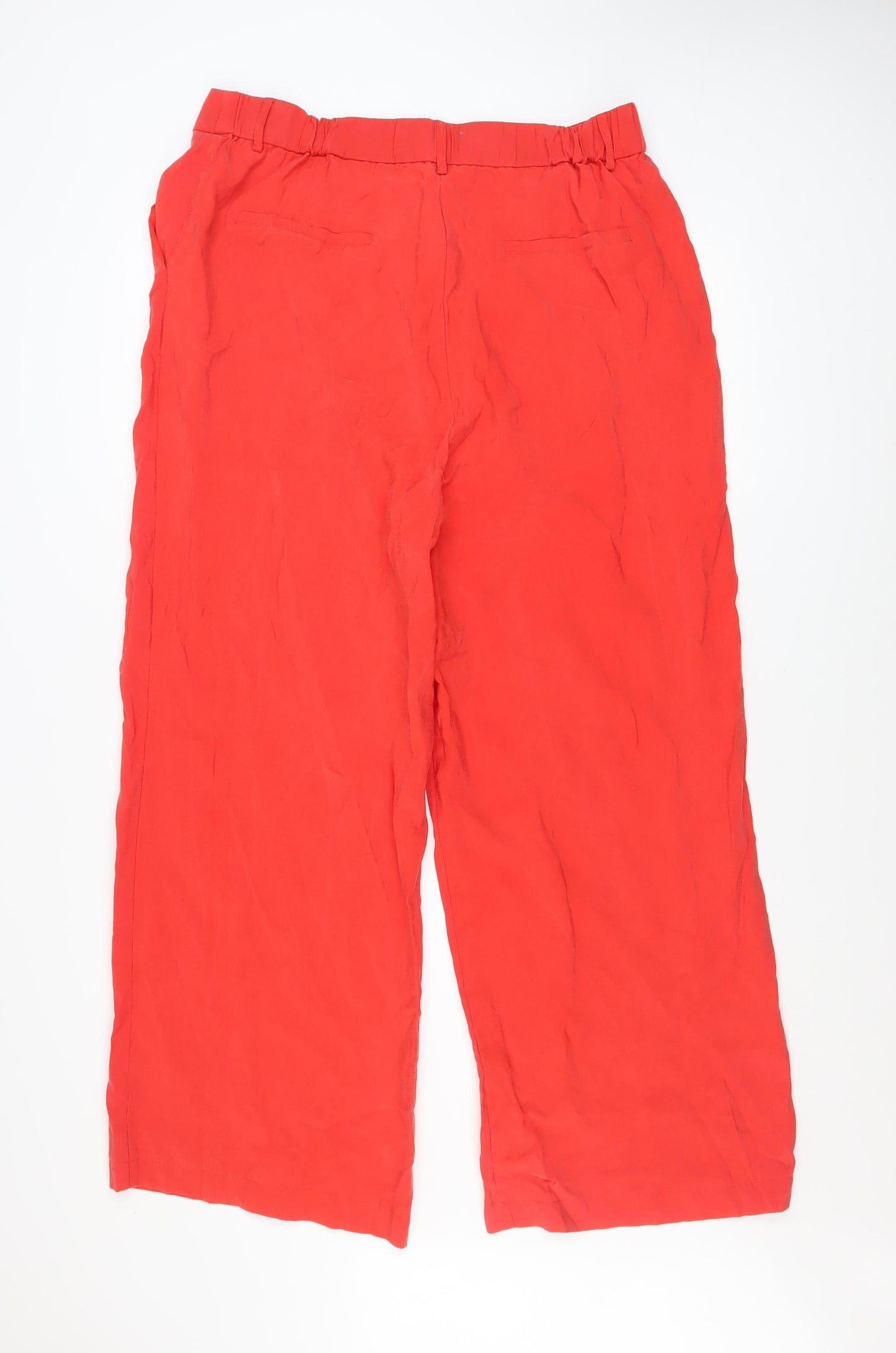 Dunnes Stores Women's Red Wide-Leg Modal Blend Trousers Size 16