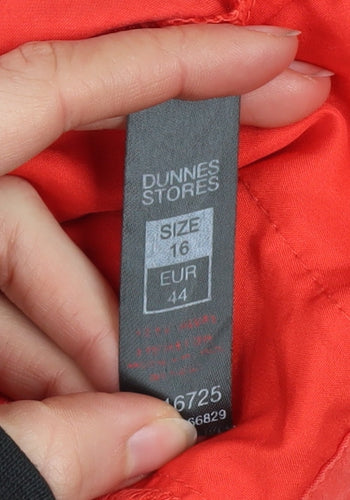 Dunnes Stores Women's Red Wide-Leg Modal Blend Trousers Size 16