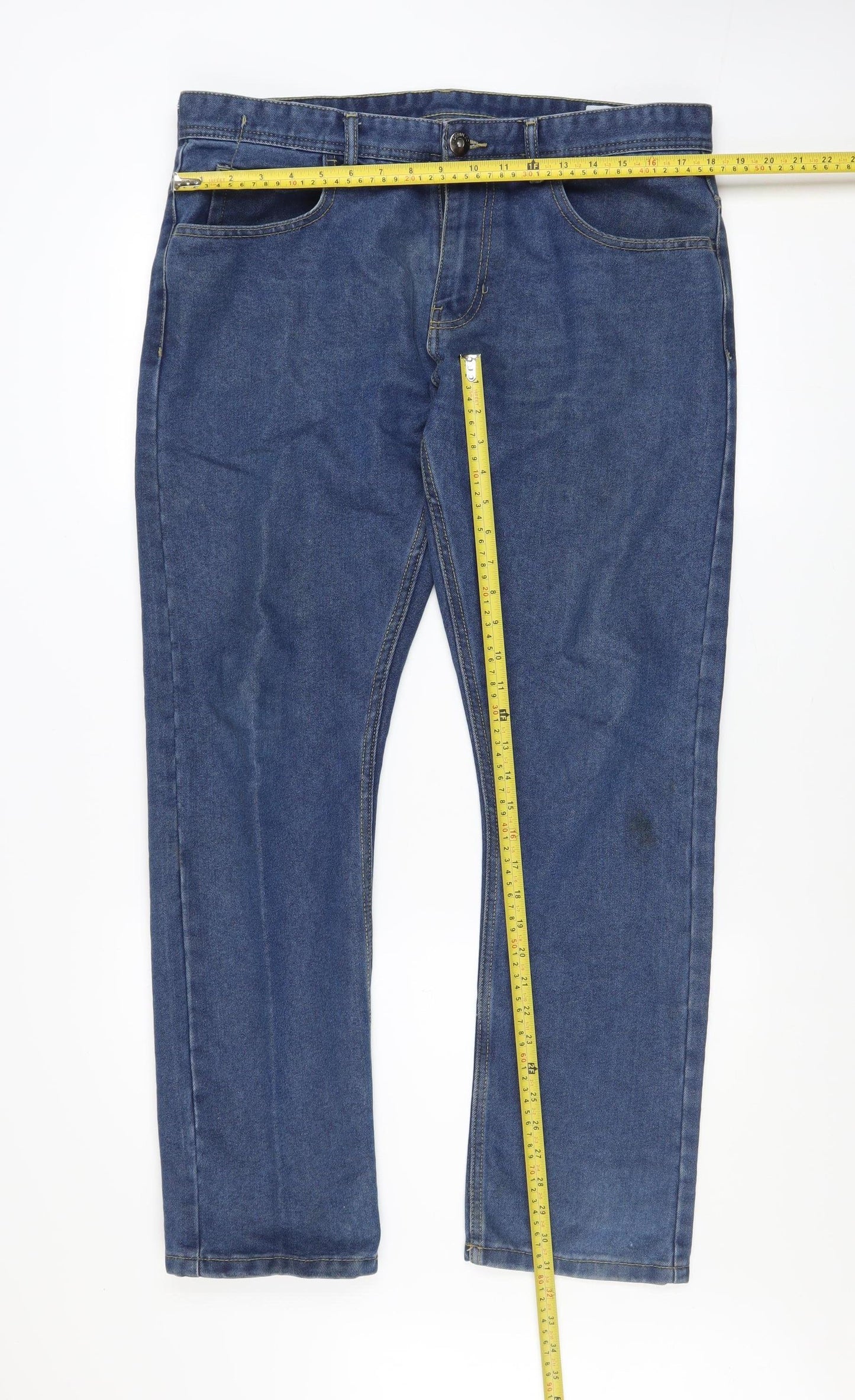 Denim Co Men's Blue Straight Fit Denim Jeans W36 L32 Regular