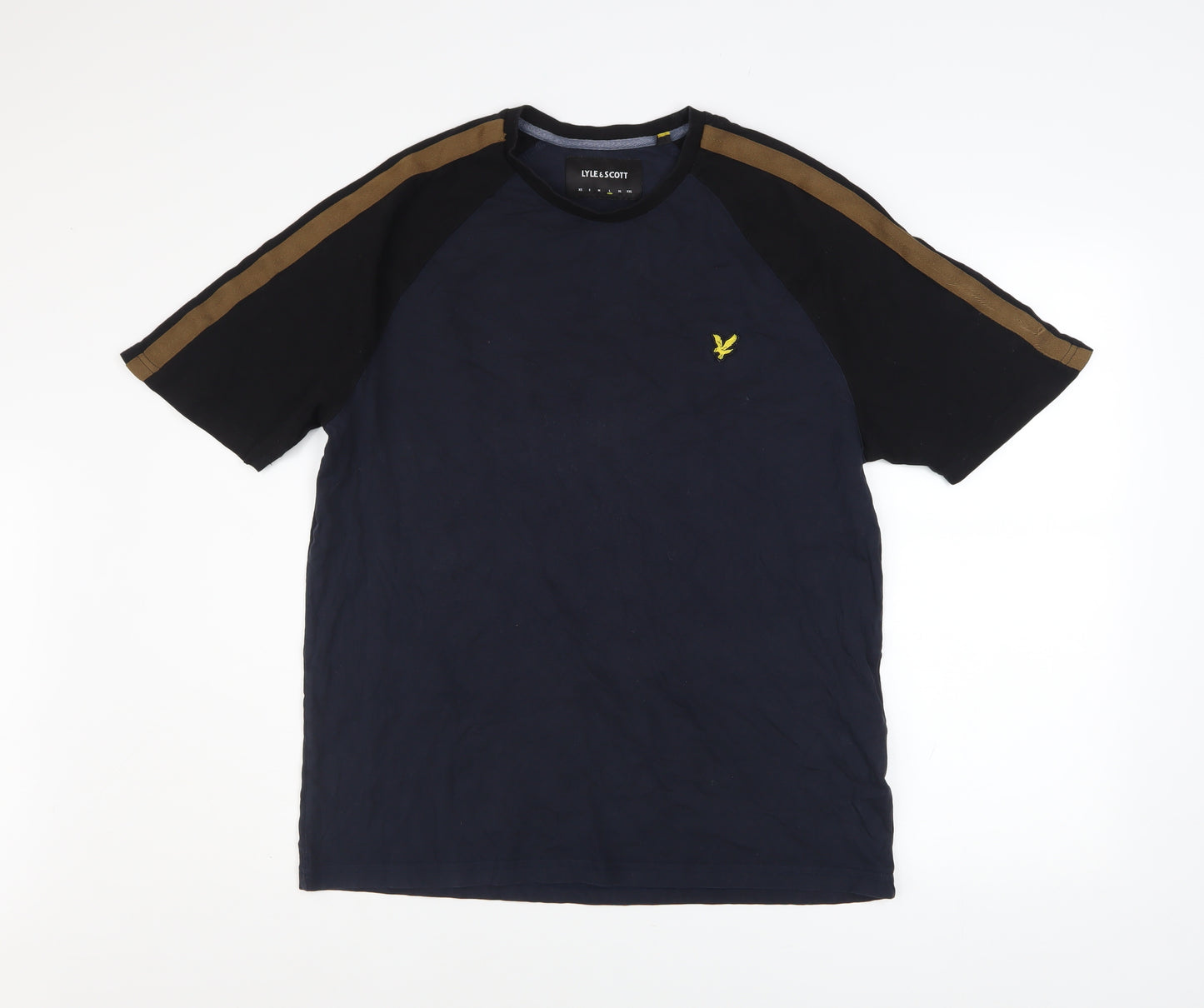 Lyle & Scott Men's Navy Crew Neck Short Sleeve T-Shirt Size L Cotton