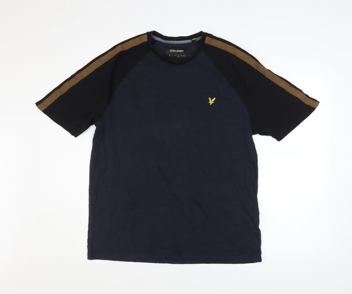 Lyle & Scott Men's Navy Crew Neck Short Sleeve T-Shirt Size L Cotton