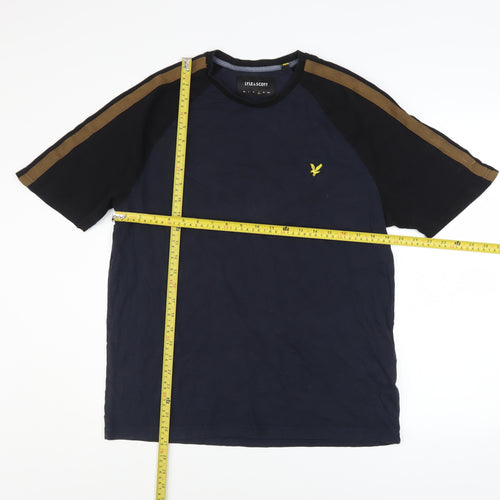 Lyle & Scott Men's Navy Crew Neck Short Sleeve T-Shirt Size L Cotton