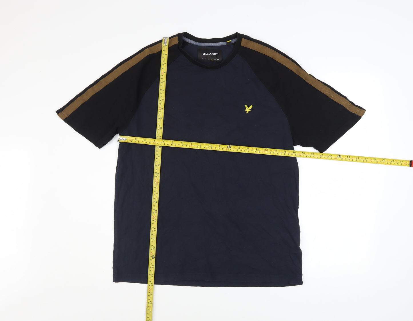 Lyle & Scott Men's Navy Crew Neck Short Sleeve T-Shirt Size L Cotton