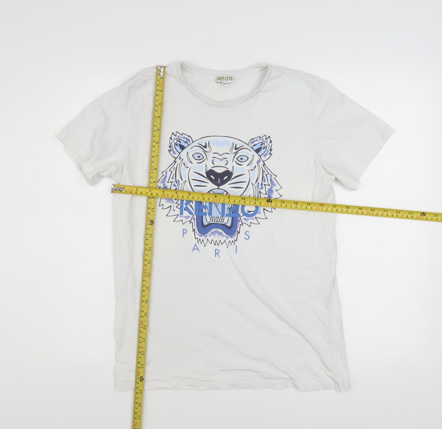 Kenzo Boys White Tiger Logo Graphic Cotton T-Shirt 15-16 Years