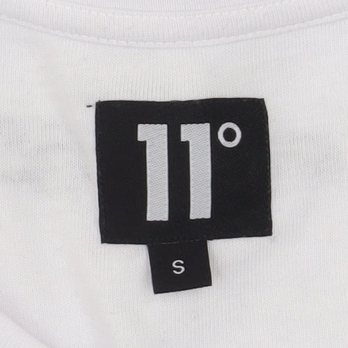 11 Degrees Men's White Blue Long Sleeve Polyester T-Shirt S